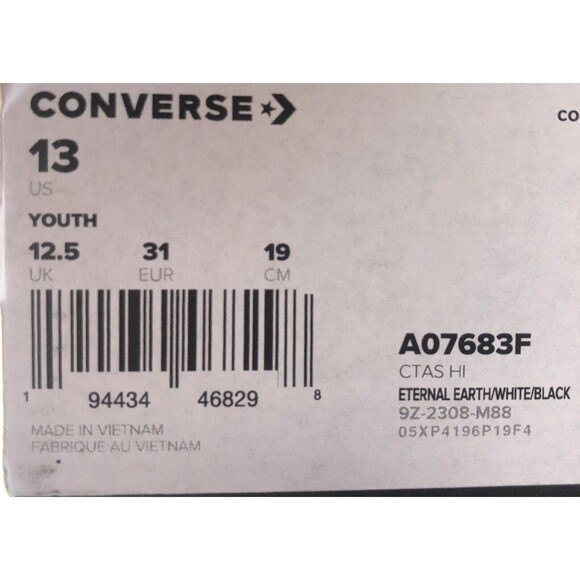 Converse All Star High Tops Eternal Earth Brown Youth Size 13 - 19 CM - Picture 9 of 9
